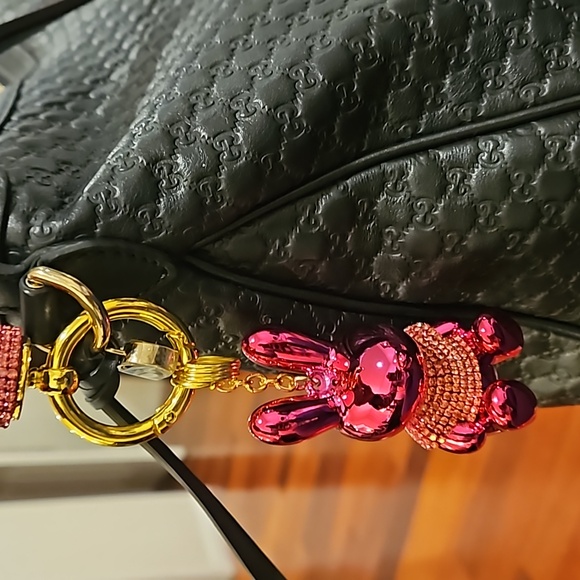 Rhinestone Pink Bunny Key Chain/Handbag Charm - Picture 7 of 9